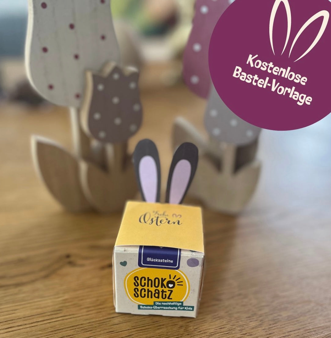 Bastelvorlage SchokoSchatz mit Osterohren