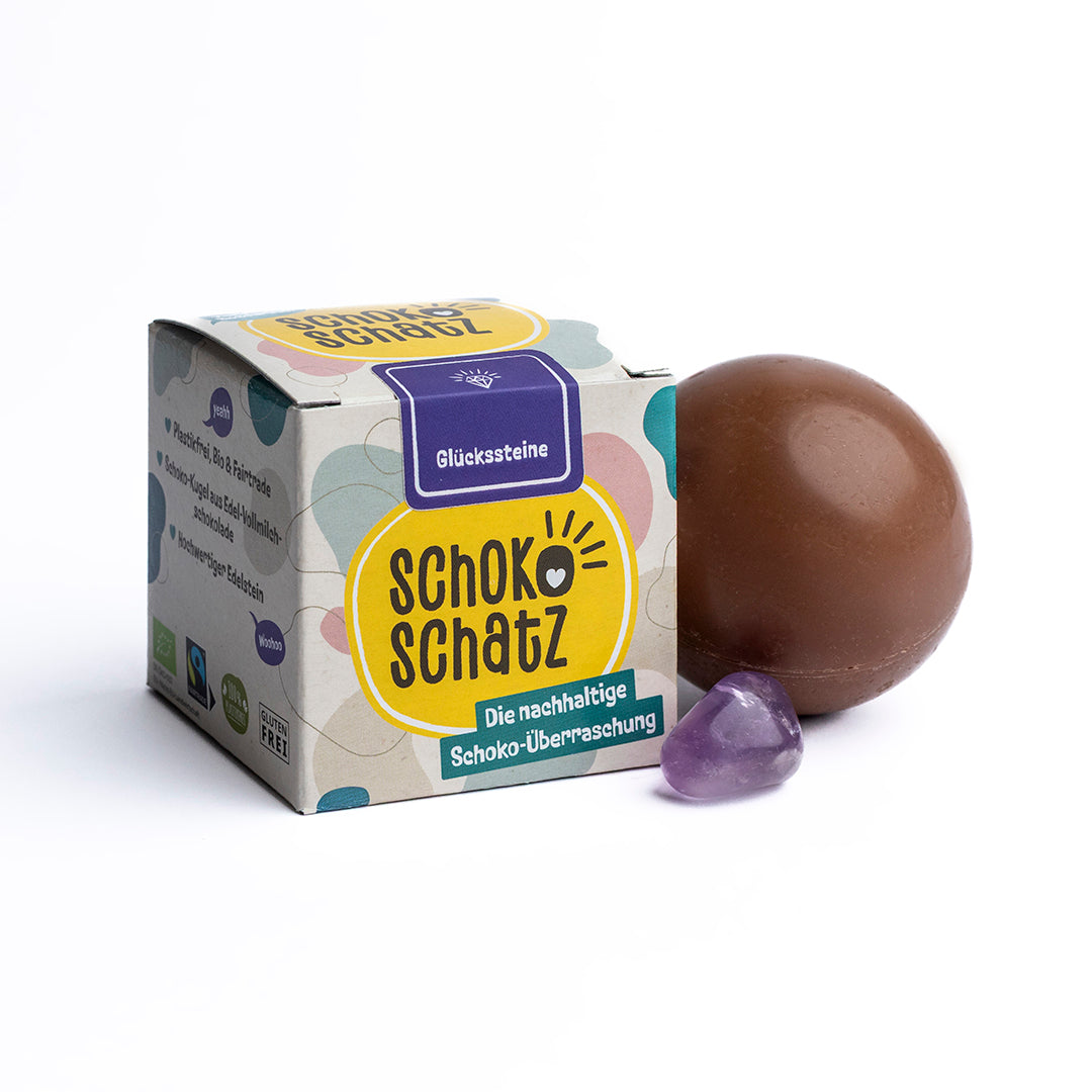 6er Pack "SchokoSchatz für Kids" mit Schatzkiste - Edition "Glückssteine"