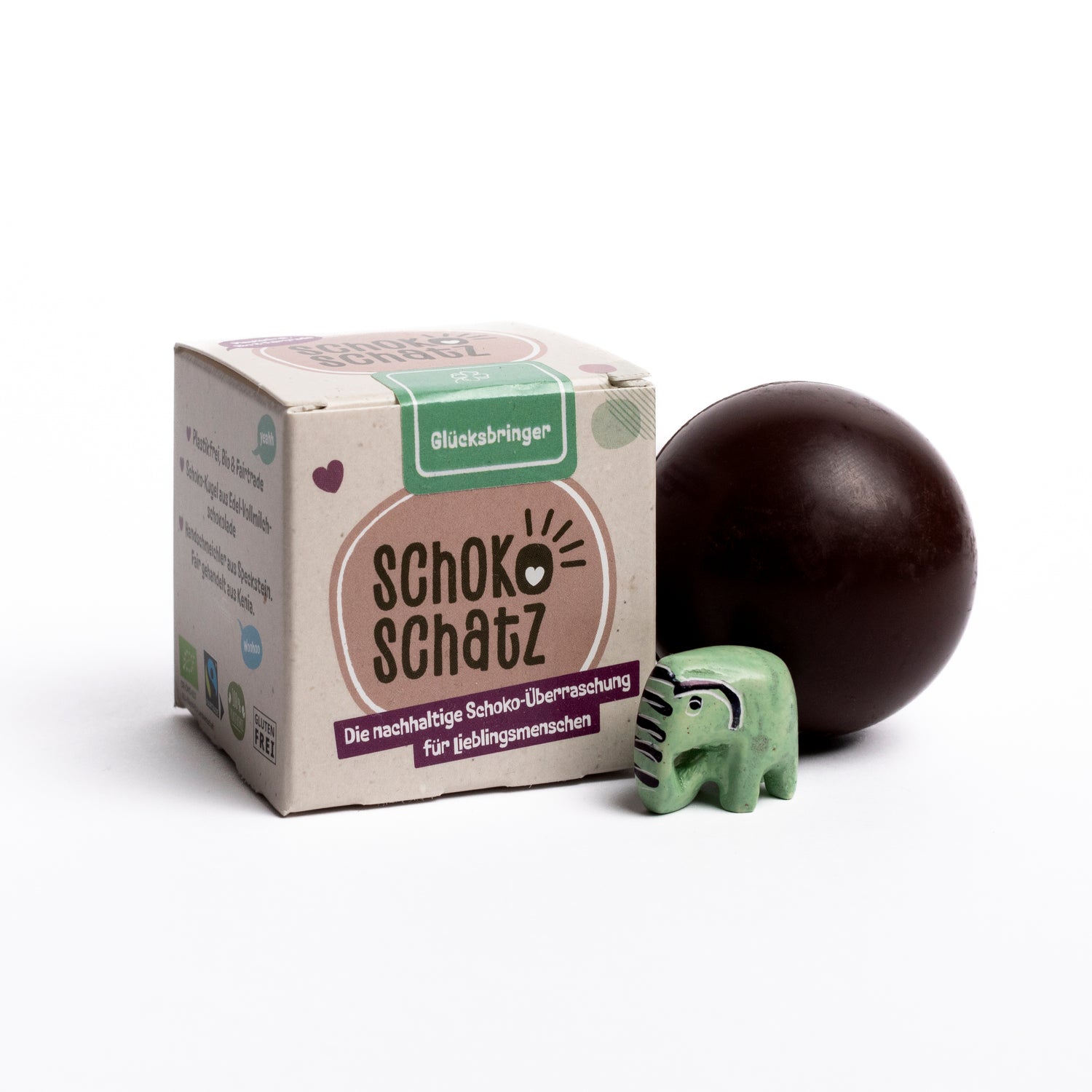SchokoSchatz für Lieblingsmenschen - Glücksbringer (zartbitter / vegan)