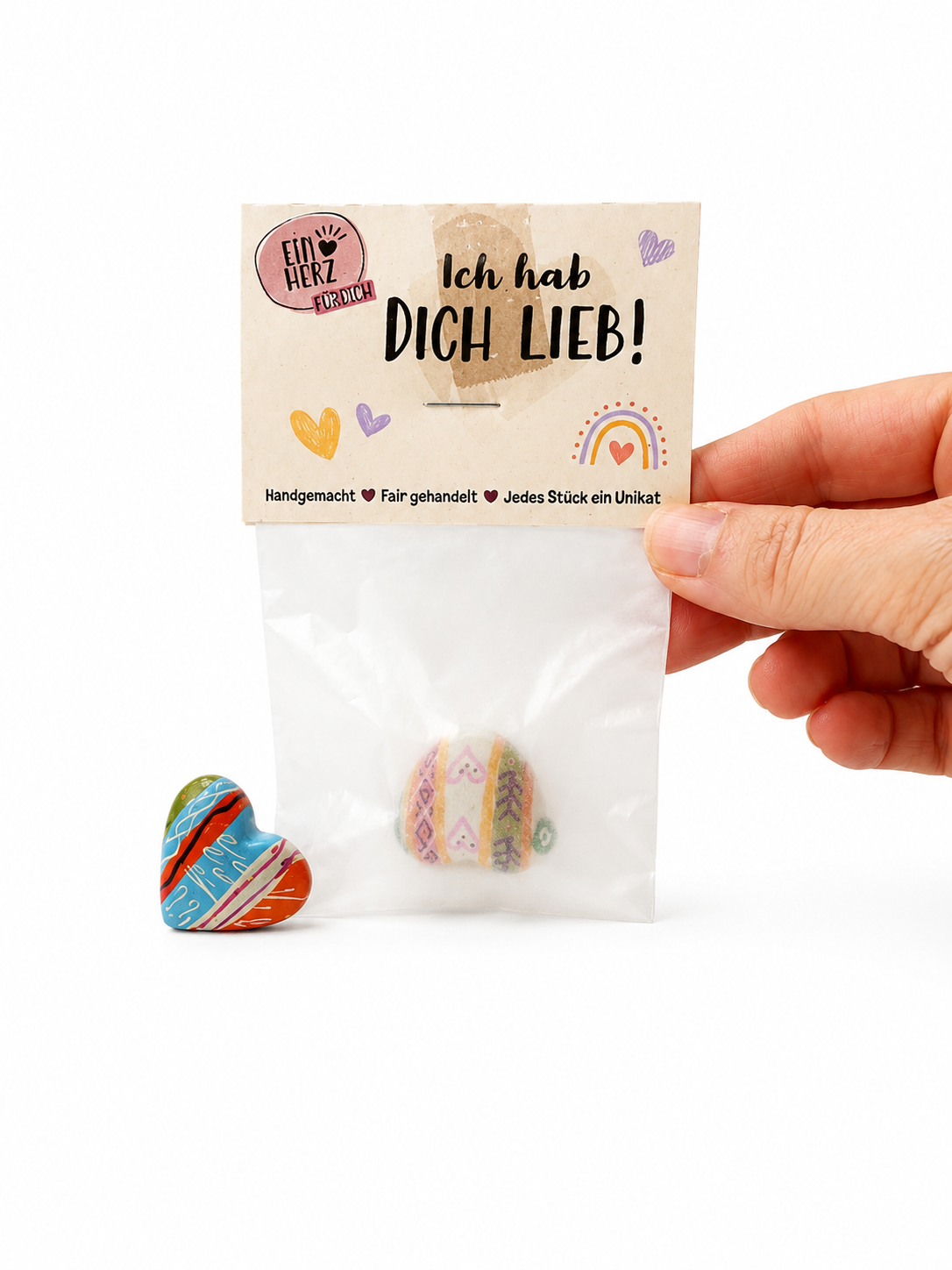 Ein Herz für Dich - mit Spruch in Pergamintütchen