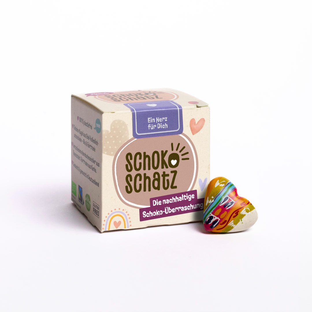 SchokoSchatz für Lieblingsmenschen – Ein Herz für Dich (zartbitter / vegan)
