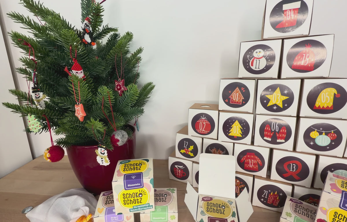 DIY Adventskalender – 24 Schachteln mit Zahlenstickern