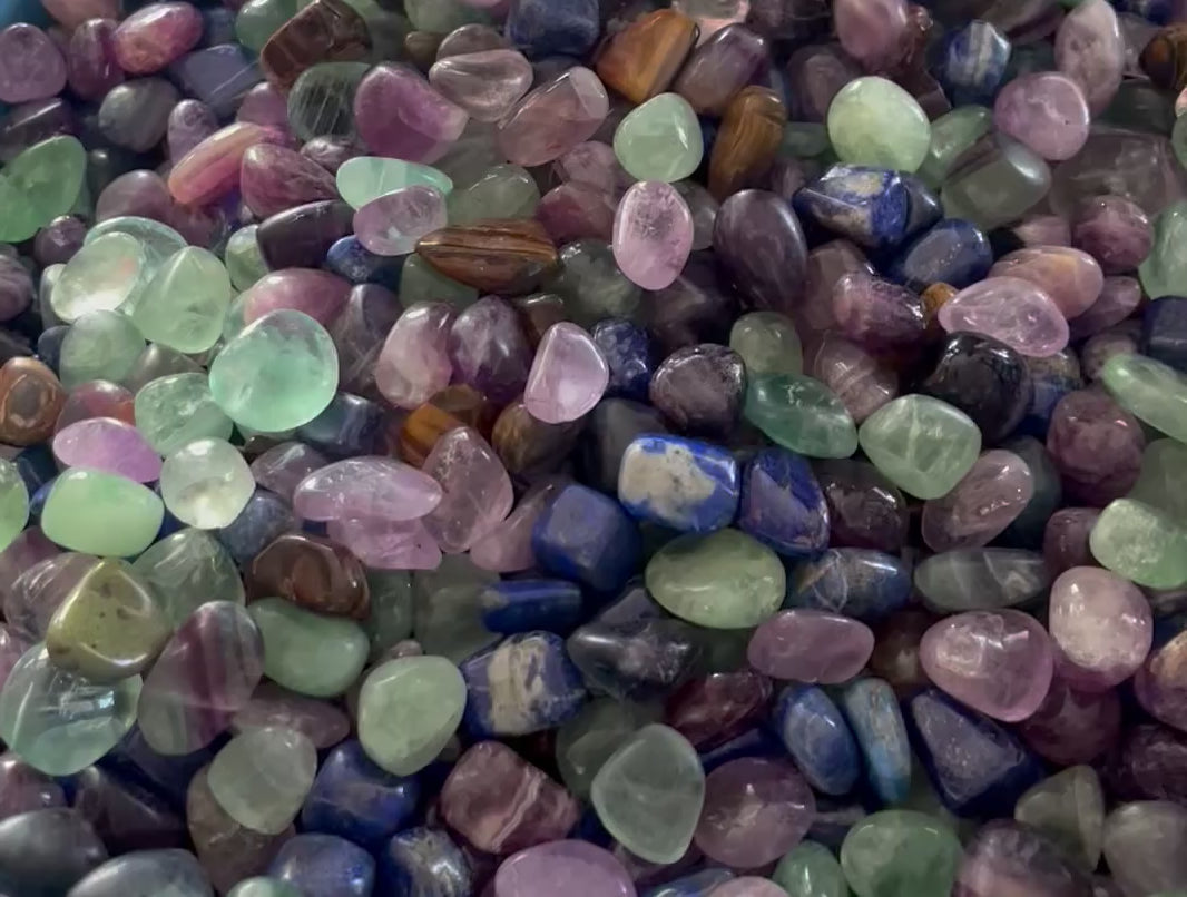 Edelsteine Mix im Upcycling-Säckchen